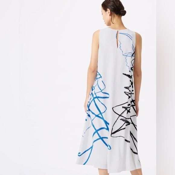 Jigsaw x Marcus James Butterfly Series Size 4 Silk Midi Dress - Picture 2 of 7